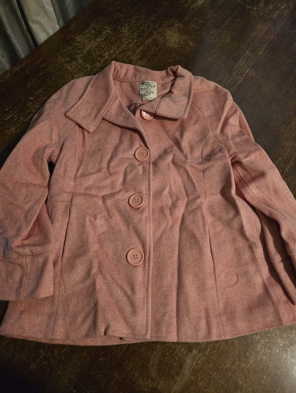 Tulle Rose Pink Peacoat Jacket